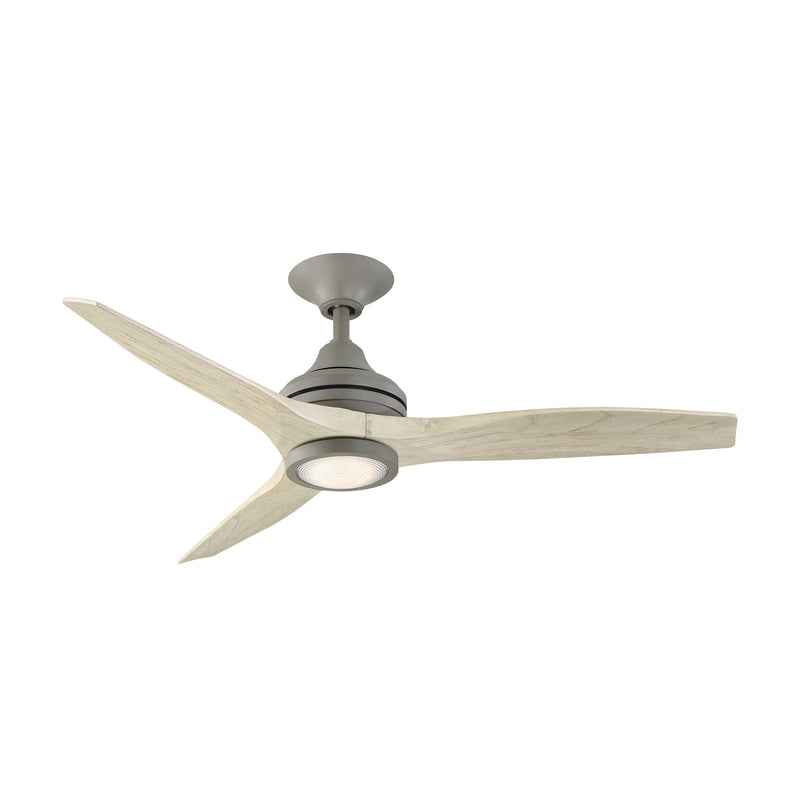 Fanimation Spitfire 48in 3-Blade LED Ceiling Fan | Antique Graphite and Light Oak Buttonwood | Covered Patio & Sunroom | Model FP6721BAGP-48LO-LK