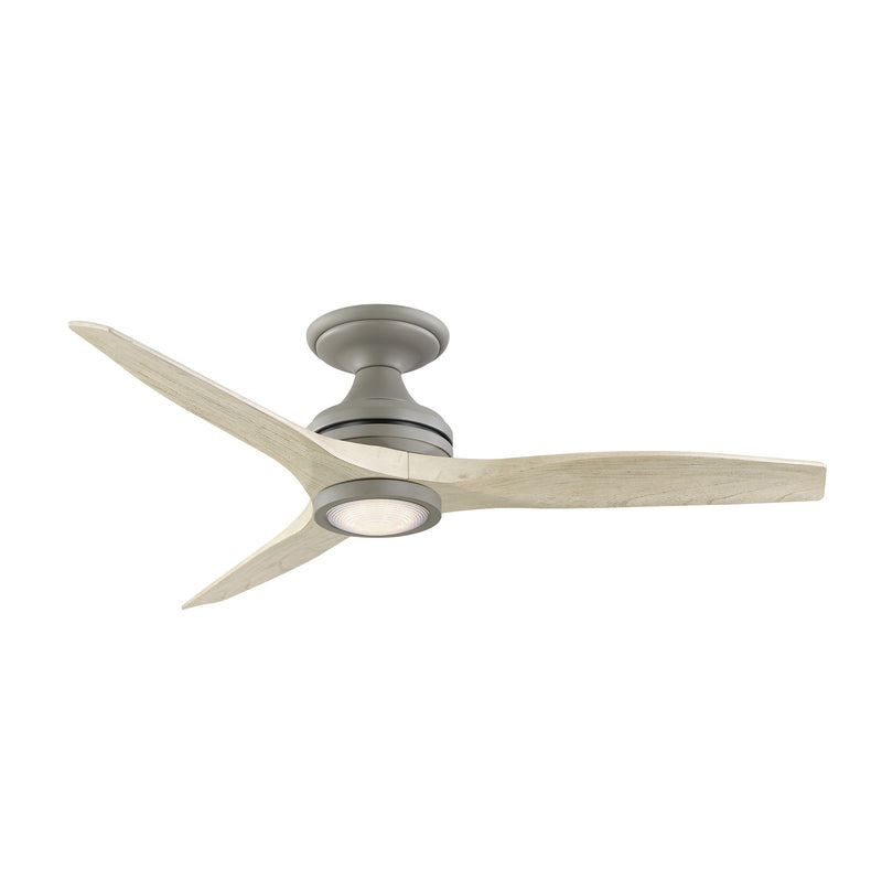 Fanimation Spitfire 48in Flush 3-Blade LED Ceiling Fan | Antique Graphite and Light Oak Buttonwood | Low Ceiling | Model FP6721BAGP-48LO-LK-F