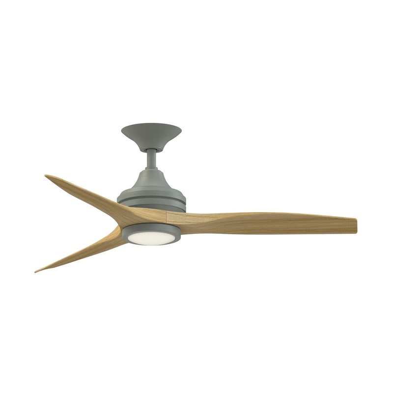 Fanimation Spitfire 48in 3-Blade Ceiling Fan with LED Light | Antique Graphite and Natural Buttonwood | Covered Patio | Model FP6721BAGP-48N-LK