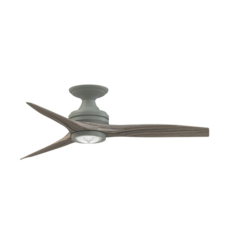 Fanimation Spitfire 48in Flush Ceiling Fan with Light | Industrial Antique Graphite and Weathered Wood | Covered Patio | Model FP6721BAGP-48WE-LK-F