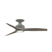 Fanimation Spitfire 48in Flush Ceiling Fan with Light | Industrial Antique Graphite and Weathered Wood | Covered Patio | Model FP6721BAGP-48WE-LK-F