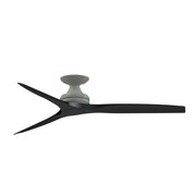 Fanimation Spitfire 60in Flush Mount Ceiling Fan | Antique Graphite and Black Buttonwood | Covered Porch, Sunroom & Low | Model FP6721BAGP-60BL-F