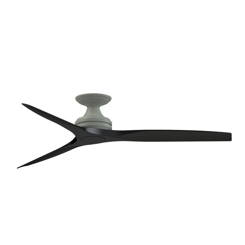 Fanimation Spitfire 60in Flush Mount Ceiling Fan | Antique Graphite and Black Buttonwood | Covered Porch, Sunroom & Low | Model FP6721BAGP-60BL-F