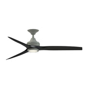 Fanimation Spitfire 60in 3-Blade Ceiling Fan with LED Light | Antique Graphite and Black Buttonwood | Covered Patio, Porch | Model FP6721BAGP-60BL-LK