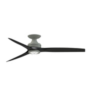 Fanimation Spitfire 60in Flush Mount Ceiling Fan with LED Light | Antique Graphite and Black Buttonwood | Covered Porch | Model FP6721BAGP-60BL-LK-F