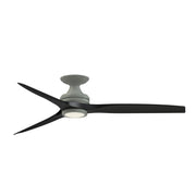 Fanimation Spitfire 60in Flush Mount Ceiling Fan with LED Light | Antique Graphite and Black Buttonwood | Covered Porch | Model FP6721BAGP-60BL-LK-F