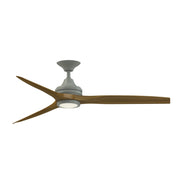 Fanimation Spitfire 60in 3-Blade LED Ceiling Fan | Antique Graphite and Koa Wood | Covered Patio & Sunroom | Model FP6721BAGP-60K-LK