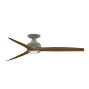 Fanimation Spitfire 60in Flush 3-Blade LED Ceiling Fan | Antique Graphite and Koa Wood | Covered Patio & Sunroom | Model FP6721BAGP-60K-LK-F