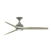 Fanimation Spitfire 60in 3-Blade Ceiling Fan with LED Light | Antique Graphite and Light Oak Buttonwood | Covered Patio | Model FP6721BAGP-60LO-LK