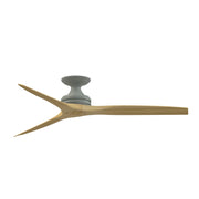 Fanimation Spitfire 60in Flush 3-Blade Ceiling Fan | Antique Graphite and Natural Buttonwood | Covered Porch, Sunroom & Low | Model FP6721BAGP-60N-F