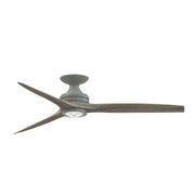 Fanimation Spitfire 60in Flush 3-Blade LED Ceiling Fan | Industrial Antique Graphite and Weathered Wood | Low Ceilings | Model FP6721BAGP-60WE-LK-F