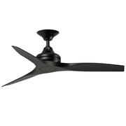 Fanimation Spitfire 48in 3-Blade Ceiling Fan | Black Buttonwood and Black Blades | Covered Patio & Sunroom | 48 x 48 x 12 in | Model FP6721BBL-48BL