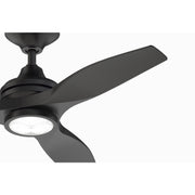 Fanimation Spitfire 48in 3-Blade Ceiling Fan | Black Buttonwood and Black Blades | Covered Patio & Sunroom | 48 x 48 x 12 in | Model FP6721BBL-48BL