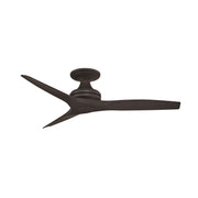 Fanimation Spitfire 48in Flush Mount 3-Blade Ceiling Fan | Black Buttonwood and Black Blades | Low Ceiling Rooms & Covered | Model FP6721BBL-48BL-F