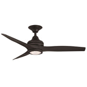 Fanimation Spitfire 48in 3-Blade Ceiling Fan with LED Light Kit | Black Buttonwood and Black Blades | Covered Patio | Model FP6721BBL-48BL-LK