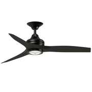 Fanimation Spitfire 48in 1-Light Ceiling Fan | Black and Dark Walnut Buttonwood | Covered Patio & Sunroom | Model FP6721BBL-48DWA-LK