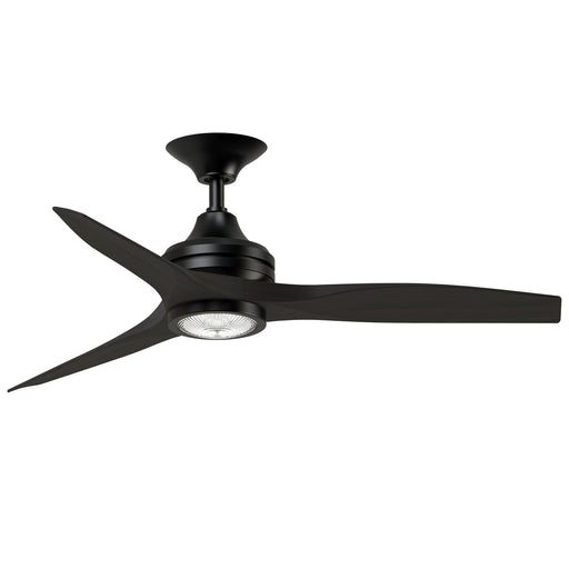 Fanimation Spitfire 48in 1-Light Ceiling Fan | Black and Dark Walnut Buttonwood | Covered Patio & Sunroom | Model FP6721BBL-48DWA-LK