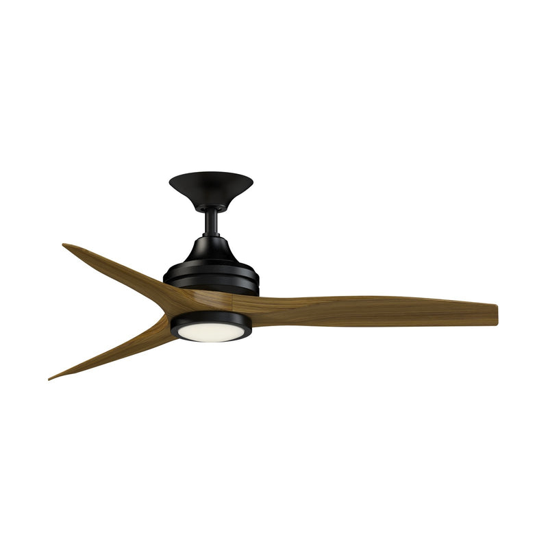 Fanimation Spitfire 48in 3-Light Ceiling Fan | Black and Koa Wood Blades | Covered Patio & Sunroom | 48 x 48 x 13.71 in | Model FP6721BBL-48K-LK