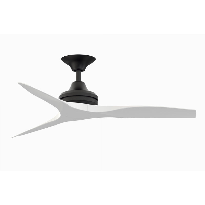 Fanimation Spitfire 48in 3-Blade Ceiling Fan | Black and Matte White Blades | Covered Patio & Sunroom | 48 x 48 x 12 in | Model FP6721BBL-48MW