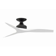 Fanimation Spitfire 48in 3-Blade Flush Ceiling Fan | Black and Matte White Blades | Covered Patio & Sunroom | Model FP6721BBL-48MW-F