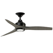 Fanimation Spitfire 48in 3-Light LED Ceiling Fan | Black and Weathered Wood | Covered Patio & Sunroom | 48 x 48 x 13.71 in | Model FP6721BBL-48WE-LK