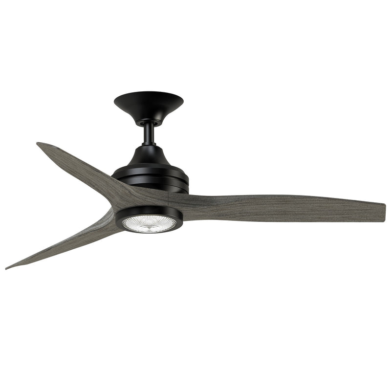 Fanimation Spitfire 48in 3-Light LED Ceiling Fan | Black and Weathered Wood | Covered Patio & Sunroom | 48 x 48 x 13.71 in | Model FP6721BBL-48WE-LK