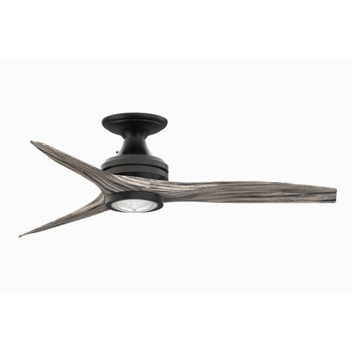 Fanimation Spitfire 48in Flush 3-Light LED Ceiling Fan | Black and Weathered Wood | Covered Patio & Low Ceilings | Model FP6721BBL-48WE-LK-F
