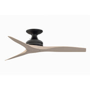 Fanimation Spitfire 48in Flush 3-Blade Ceiling Fan | Black and White Washed Buttonwood | Covered Patio & Low Ceilings | Model FP6721BBL-48WW-F