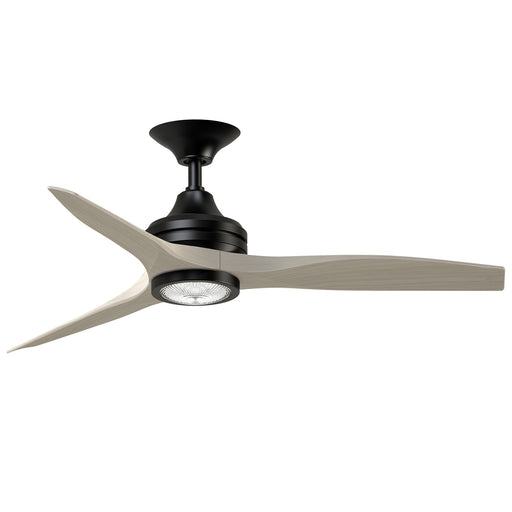 Fanimation Spitfire 48in 1-Light LED Ceiling Fan | Modern Black and White Washed Buttonwood Blades | Covered Patio | Model FP6721BBL-48WW-LK