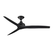 Fanimation Spitfire 60in Ceiling Fan | Modern Black and Black Buttonwood Blades | Covered Patio & Large Living Room | Model FP6721BBL-60BL