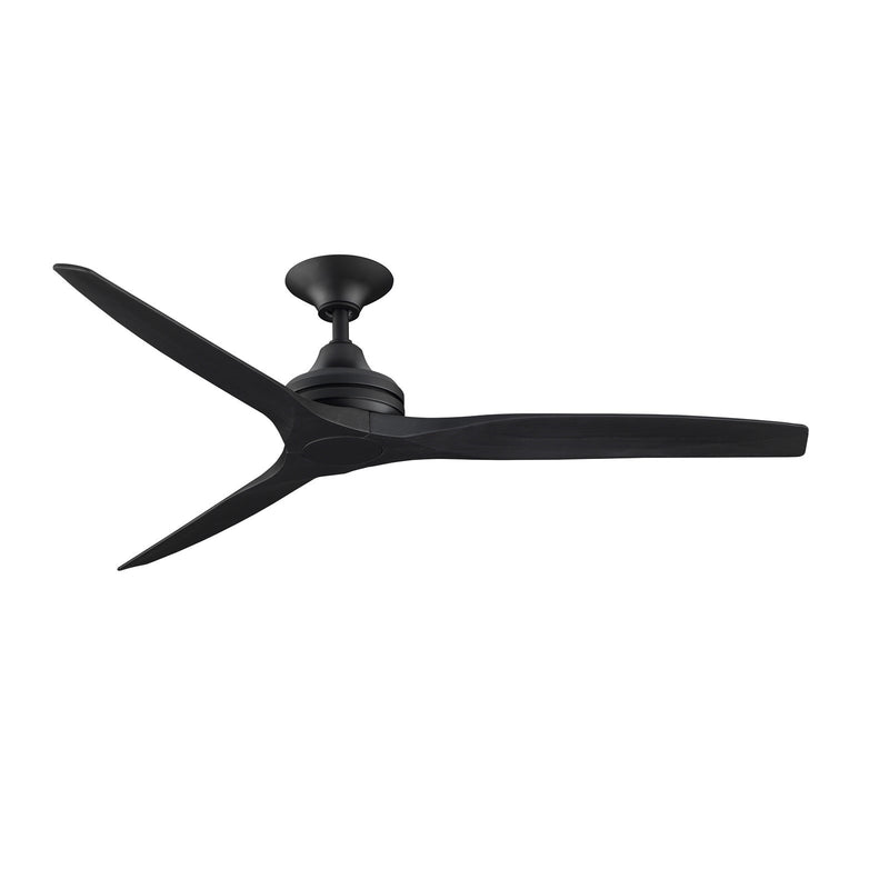 Fanimation Spitfire 60in Ceiling Fan | Modern Black and Black Buttonwood Blades | Covered Patio & Large Living Room | Model FP6721BBL-60BL