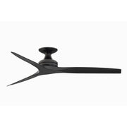 Fanimation Spitfire 60in Flush Ceiling Fan | Modern Black and Black Buttonwood Blades | Covered Patio & Low Ceilings | Model FP6721BBL-60BL-F