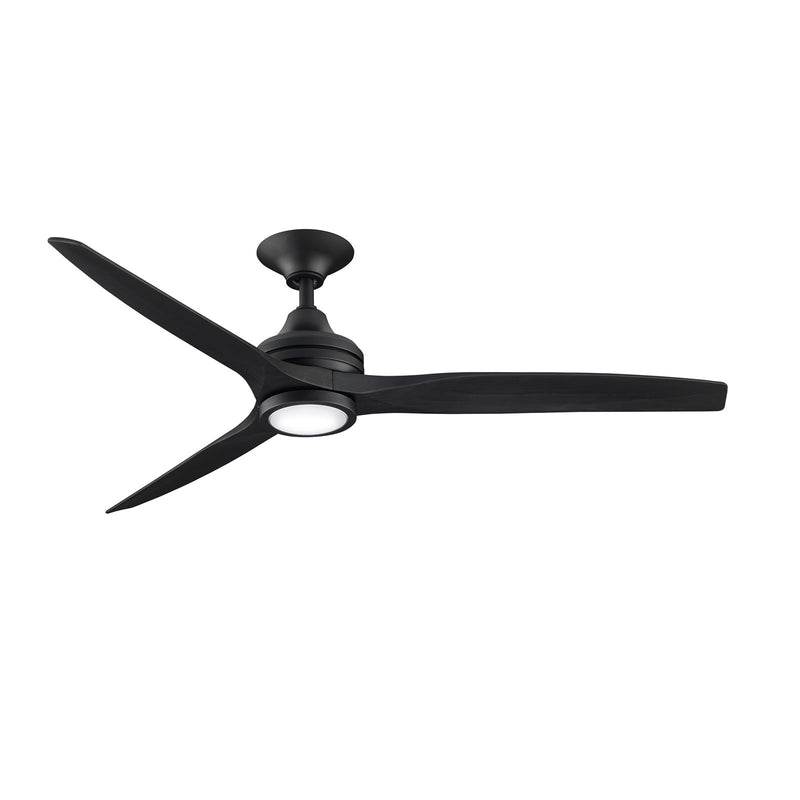Fanimation Spitfire 60in 1-Light Ceiling Fan | Black Buttonwood and Black LED | Covered Patio & Porch | 60 x 60 x 13.71 in | Model FP6721BBL-60BL-LK