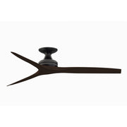 Fanimation Spitfire 60in Flush 3-Blade Ceiling Fan | Industrial Black and Dark Walnut Buttonwood | Covered Patio & Low | Model FP6721BBL-60DWA-F