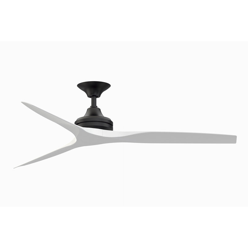 Fanimation Spitfire 60in 3-Blade Ceiling Fan | Black and Matte White | Covered Patio & Sunroom | 60 x 60 x 12 in | Model FP6721BBL-60MW