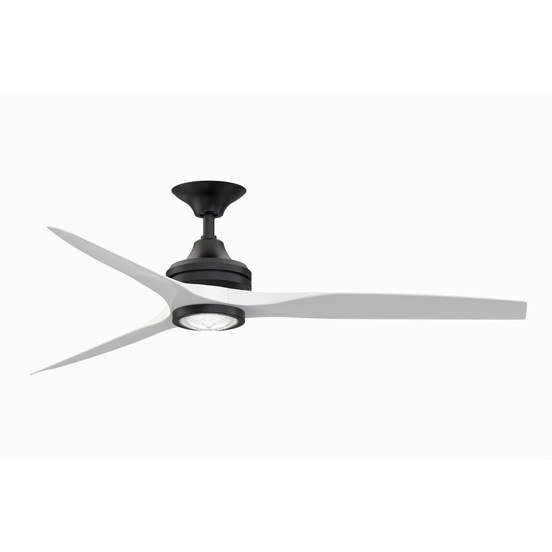 Fanimation Spitfire 60in 3-Blade LED Ceiling Fan | Black and Matte White | Covered Patio & Sunroom | 60 x 60 x 13.71 in | Model FP6721BBL-60MW-LK