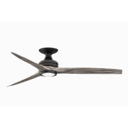 Fanimation Spitfire 60in Flush Mount Fan with LED Light | Black and Weathered Wood | Low Ceiling Rooms | Model FP6721BBL-60WE-LK-F
