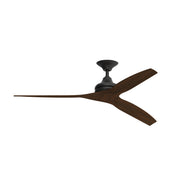 Fanimation Spitfire 60in 3-Blade Ceiling Fan | Black and Whiskey Wood | Covered Patio & Sunroom | 60 x 60 x 12 in | Model FP6721BBL-60WK