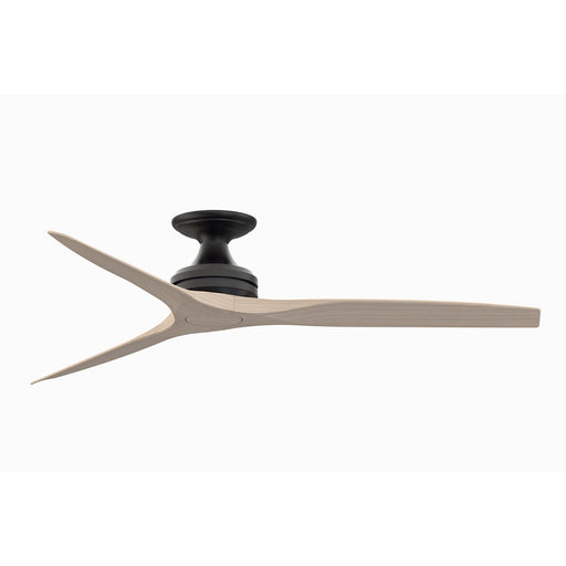 Fanimation Spitfire 60in Flush Mount Ceiling Fan | Black and White Washed Buttonwood | Covered Porch & Sunroom | Model FP6721BBL-60WW-F