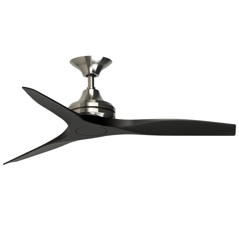 Fanimation Spitfire 48in 3-Blade Ceiling Fan | Brushed Nickel and Black Buttonwood | Covered Patio, Porch & Sunroom | 5176 CFM | Model FP6721BBN-48BL