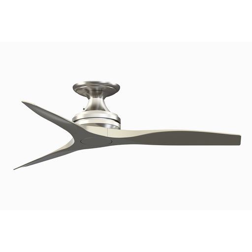 Fanimation Spitfire 48in Flush 3-Blade Ceiling Fan | Brushed Nickel and Buttonwood Blades | Covered Patio, Porch & Sunroom | Model FP6721BBN-48BN-F