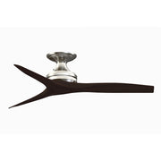 Fanimation Spitfire 48in Flush Mount Ceiling Fan | Brushed Nickel and Dark Walnut Buttonwood | Low Ceiling & Covered Porch | Model FP6721BBN-48DWA-F