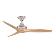 Fanimation Spitfire 48in 3-Blade Ceiling Fan | Brushed Nickel and Natural Buttonwood | Covered Patio, Porch & Sunroom | 5176 CFM | Model FP6721BBN-48N