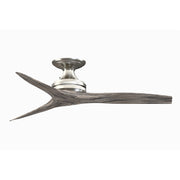 Fanimation Spitfire 48in Flush 3-Blade Ceiling Fan | Brushed Nickel and Weathered Wood | Low Ceilings & Sunroom | Model FP6721BBN-48WE-F