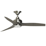 Fanimation Spitfire 48in 3-Blade Ceiling Fan with LED Light | Brushed Nickel and Weathered Wood | Covered Patio & Sunroom | Model FP6721BBN-48WE-LK