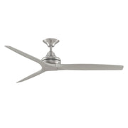 Fanimation Spitfire 60in 3-Blade Ceiling Fan | Brushed Nickel and Buttonwood | Covered Patio, Porch & Sunroom | 60 x 60 x 12 in | Model FP6721BBN-60BN