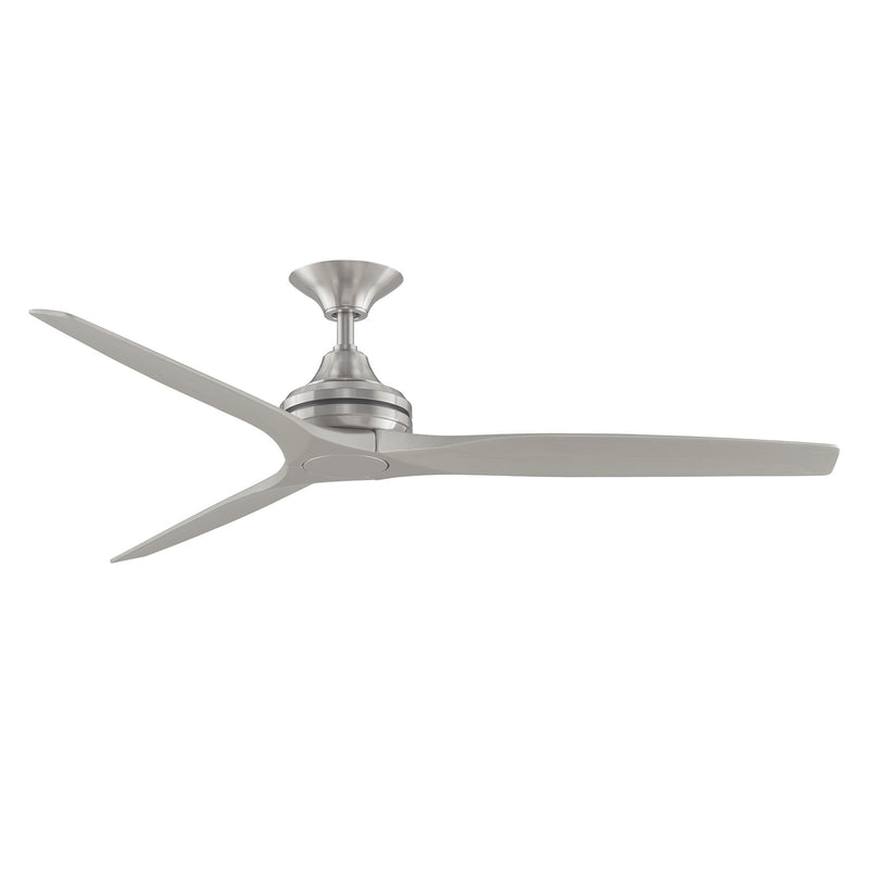 Fanimation Spitfire 60in 3-Blade Ceiling Fan | Brushed Nickel and Buttonwood | Covered Patio, Porch & Sunroom | 60 x 60 x 12 in | Model FP6721BBN-60BN