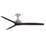 Fanimation Spitfire 60in 3-Blade Ceiling Fan | Brushed Nickel and Dark Walnut | Covered Patio & Sunroom | 60 x 60 x 12 in | Model FP6721BBN-60DWA