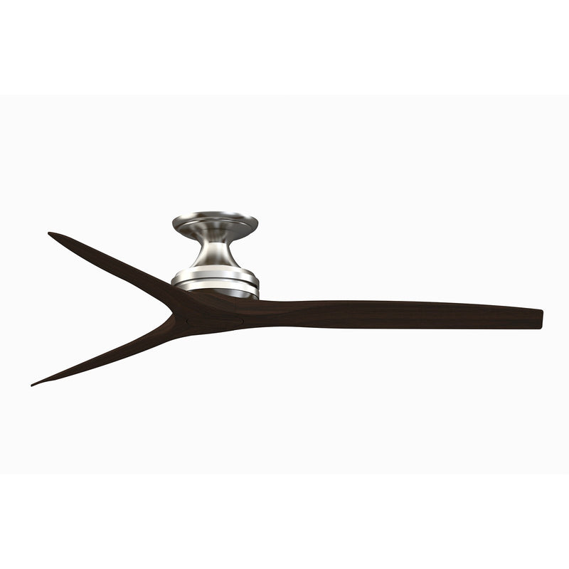 Fanimation Spitfire 60in Flush 3-Blade Ceiling Fan | Brushed Nickel and Dark Walnut | Low Ceiling & Sunroom | Model FP6721BBN-60DWA-F