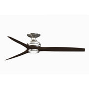 Fanimation Spitfire 60in Flush 3-Blade Ceiling Fan with LED Light | Brushed Nickel and Dark Walnut | Low Ceiling | Model FP6721BBN-60DWA-LK-F